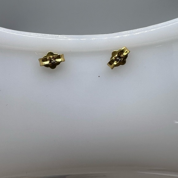 BLACK Stone‎ Dangle Pierced Gold Toned Post Earrings - Picture 6 of 6